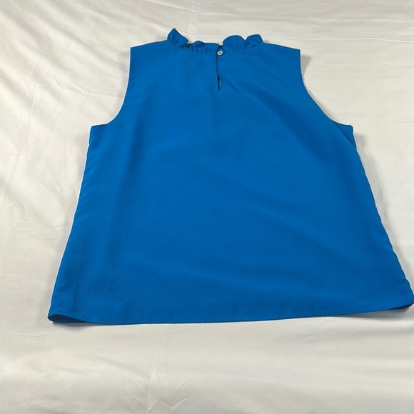 J. Crew Ruffled Blue Sleeveless Blouse - Picture 5 of 13